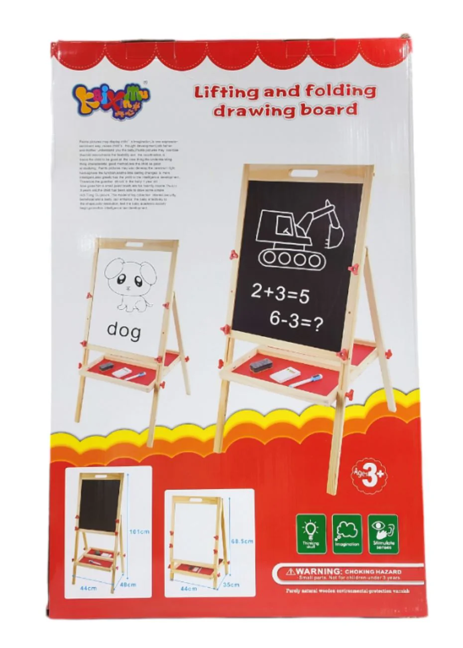 image for Tabla din lemn dubla cu creta si marker foto