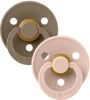Set 2 suzete rotunde din latex BIBS Studio Colour Dark Oak/Blush (0-6 luni) foto