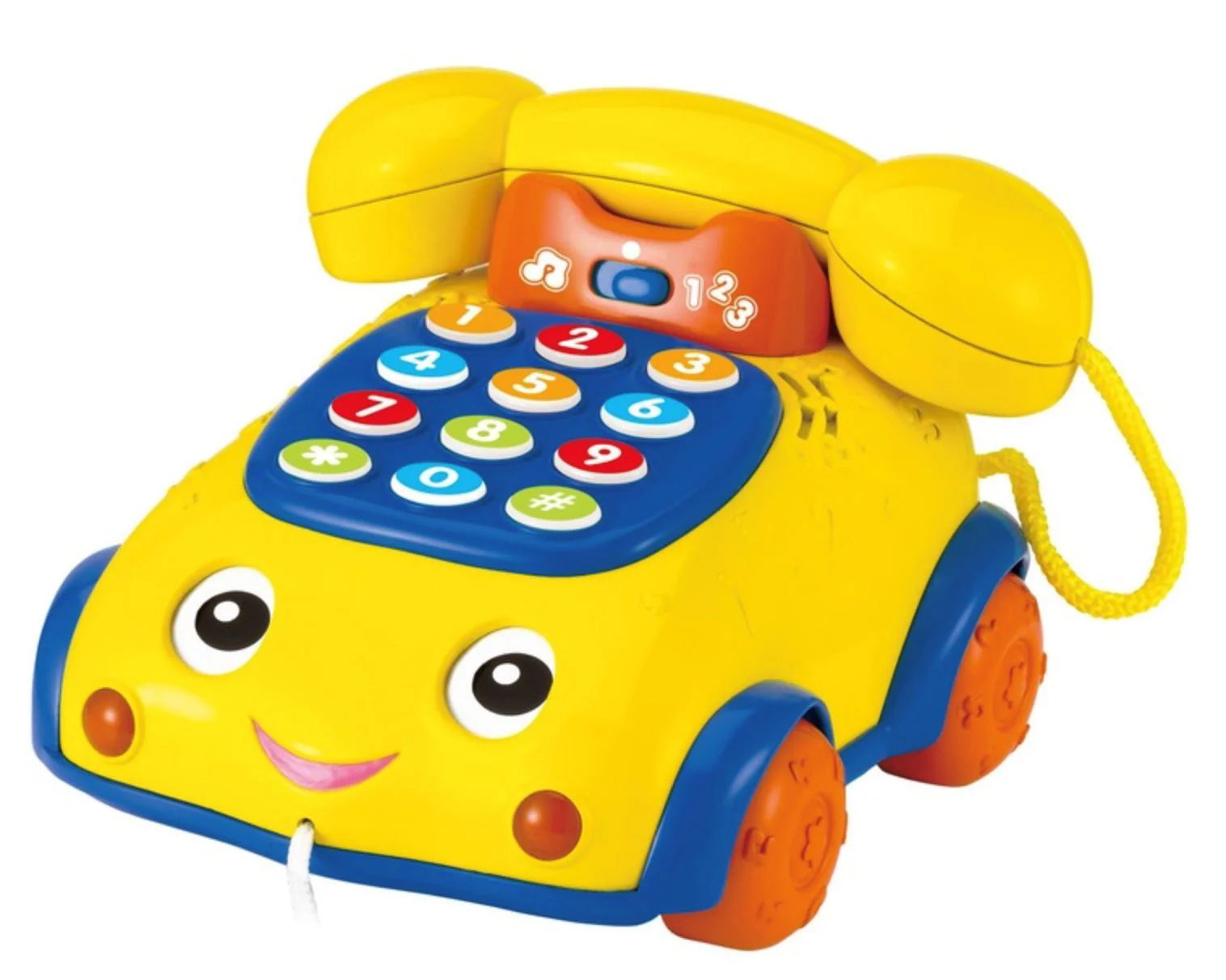 Игрушка для детей Winfun Телефон с колесами, шнурком для тяги foto