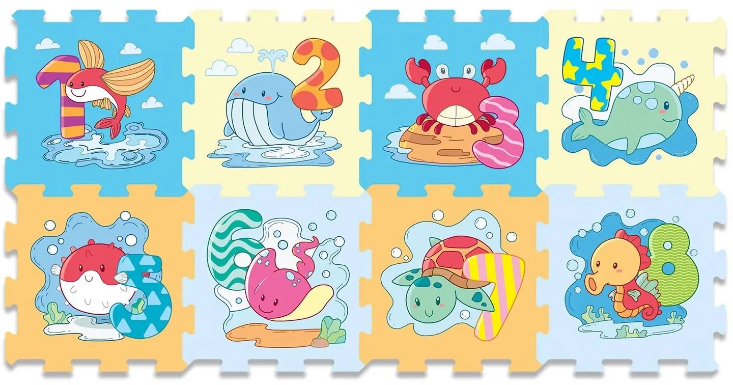 image for Коврик-пазл из пены Unika Toy Животные, 8 шт., 30 см foto