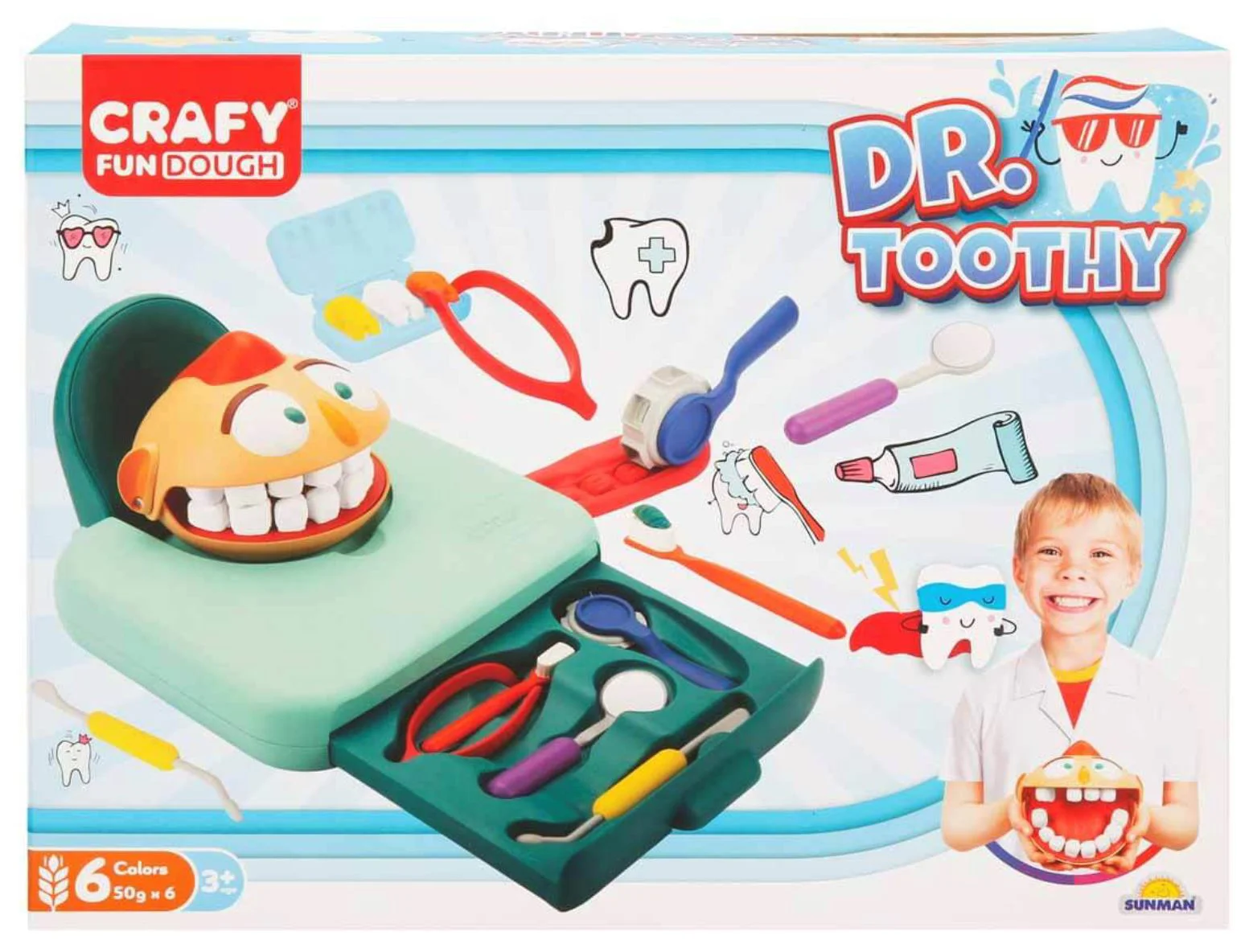 Набор для игры Crafy Fun Dough Доктор Зубик с пластилином и аксессуарами foto