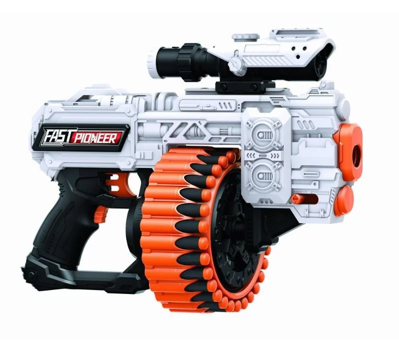 image for Blaster electric Fast Pioneer cu cilindru rotativ si gloante din spuma, 48 proiectile foto