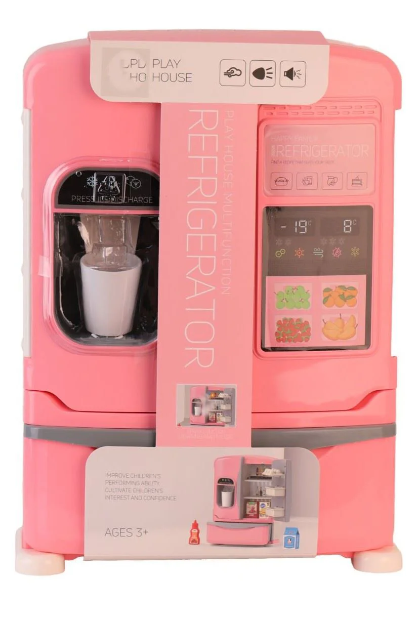 image for Jucarie interactiva Frigider cu fum, sunete, lumini si accesorii, Roz foto