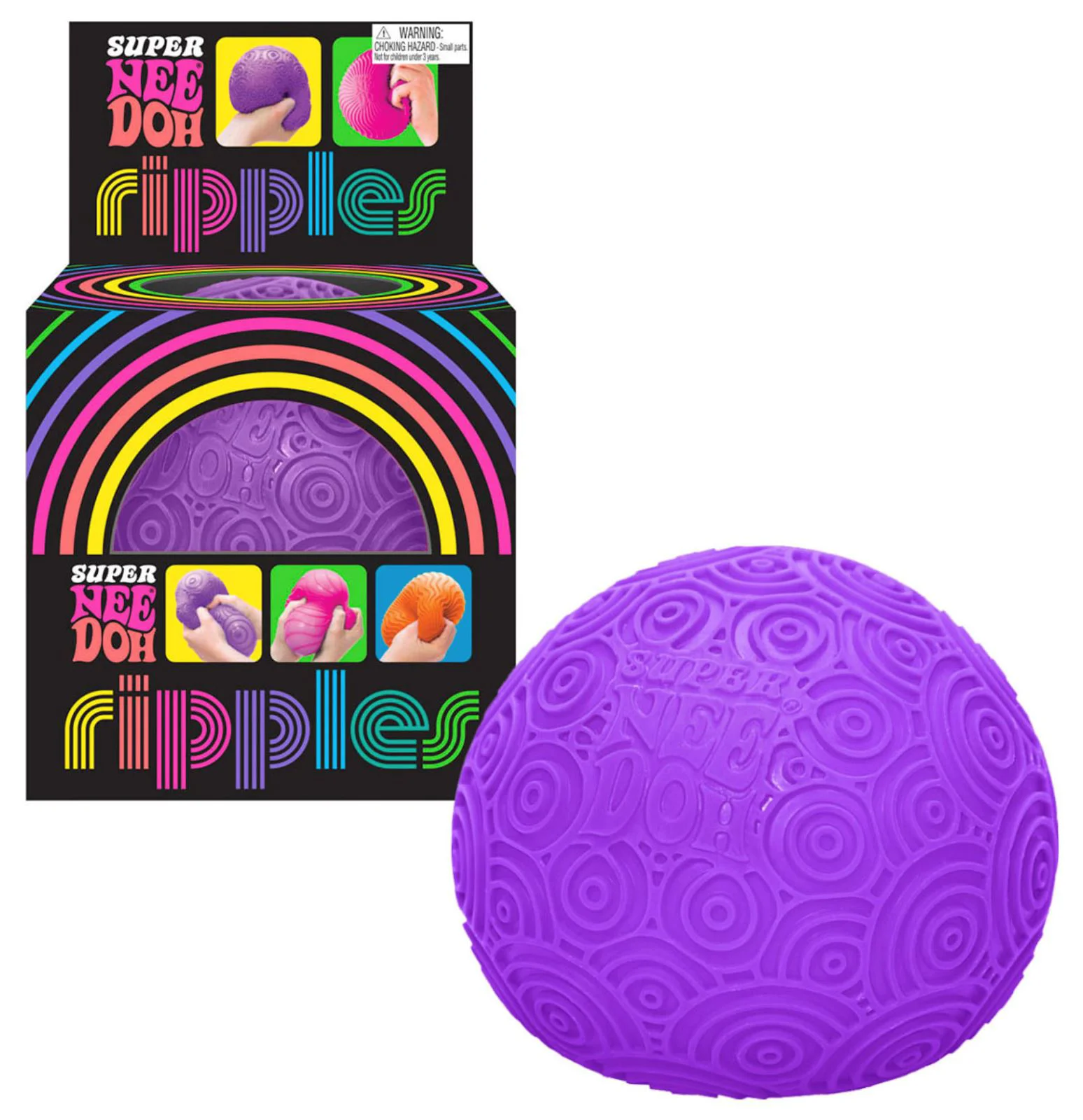 Jucarie antistres NeeDoh Minge cu cerculete, Violet, 11 cm foto