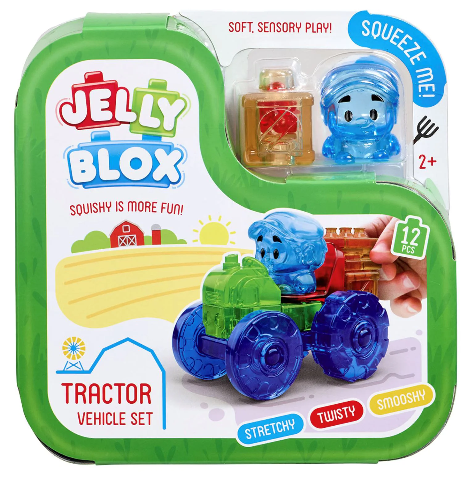image for Set de constructie Jelly Blox cu blocuri senzoriale, Tractor, 12 el. foto