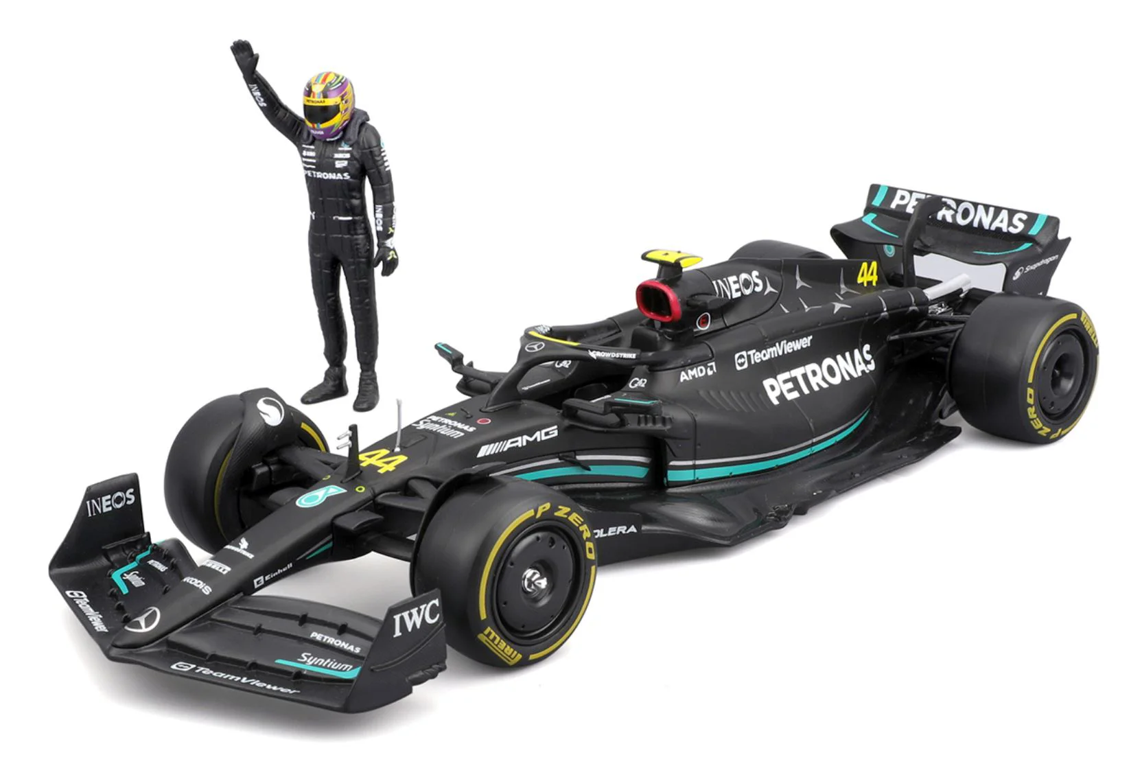 image for Модель автомобиля Bburago Mercedes-AMG F1 W14 E Performance с фигуркой, 1:24 foto