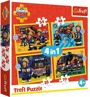 Puzzle Trefl 4 in 1 Firefighter on call Fireman Sam foto