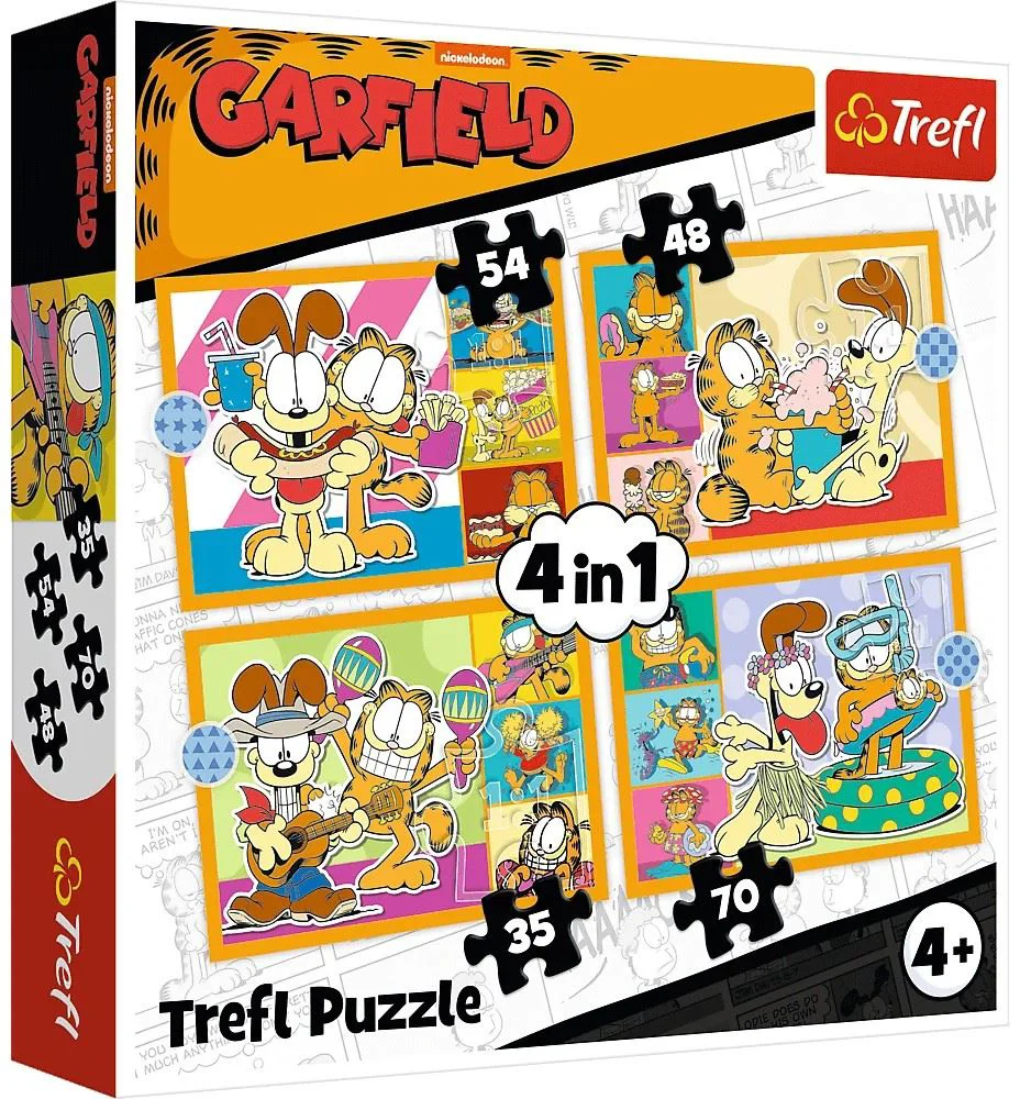 Puzzle Trefl 4 in 1 Garfield loves lasagna foto