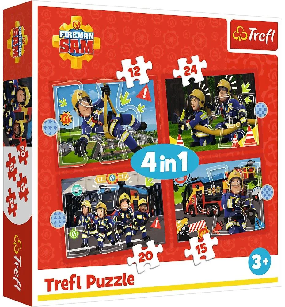 Puzzle Trefl 4 in 1 The Adventures of Fireman Sam foto