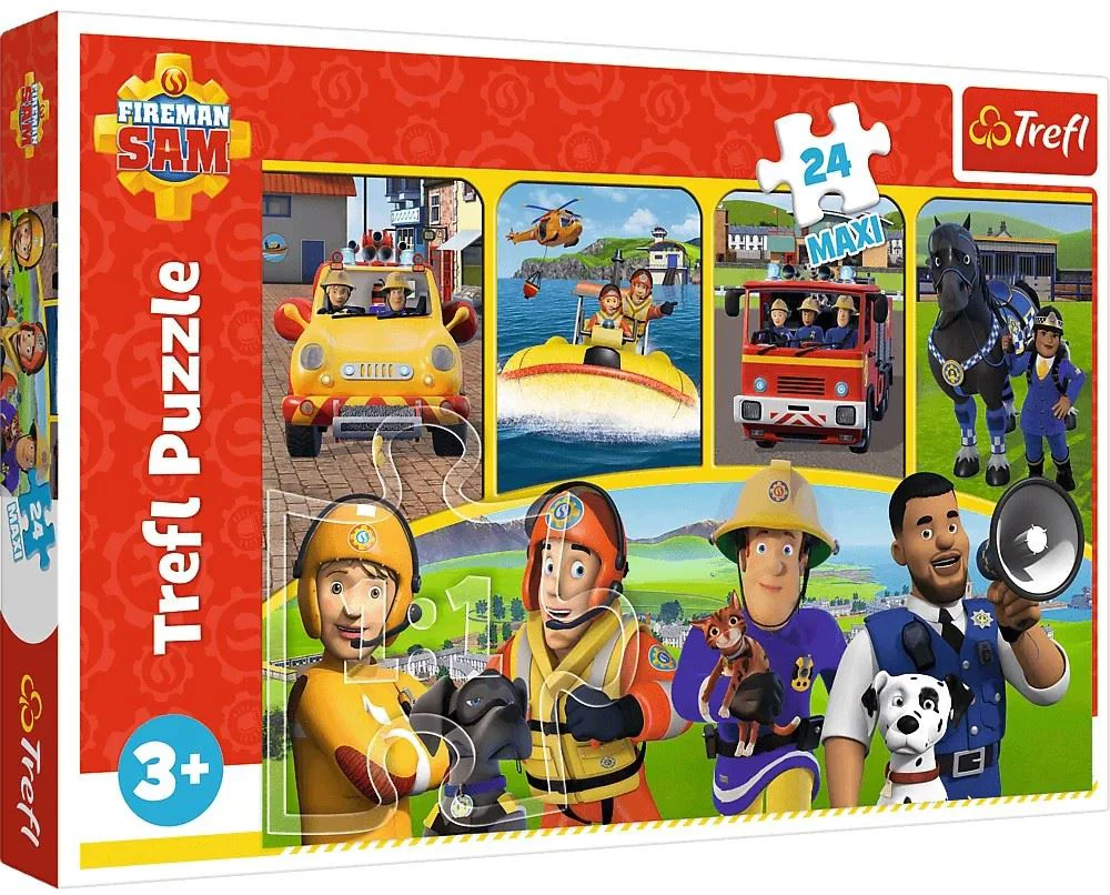 Puzzle Trefl Fireman Sam and friends, 24 Maxi piese foto