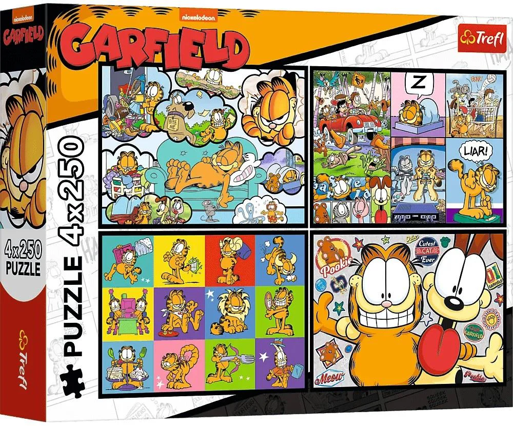 image for Puzzle Trefl Garfield doesn't like Mondays, 4x250 el. foto