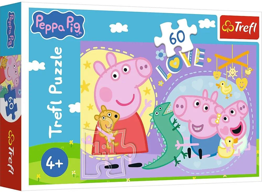 Puzzle Trefl Happy piggy, 60 el. foto