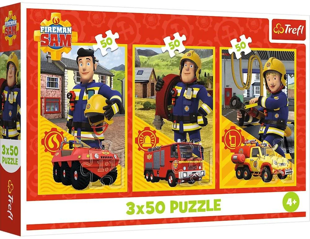 Puzzle Trefl The team from the fire station, 3x50 el. foto