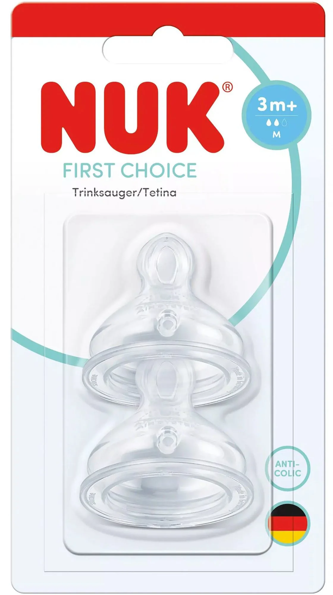 image for Силиконовая соска NUK First Choice, средний поток (3+ мес.), 2 шт. foto