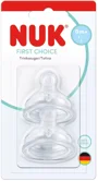 Силиконовая соска NUK First Choice, медленный поток (0+ мес.), 2 шт. foto