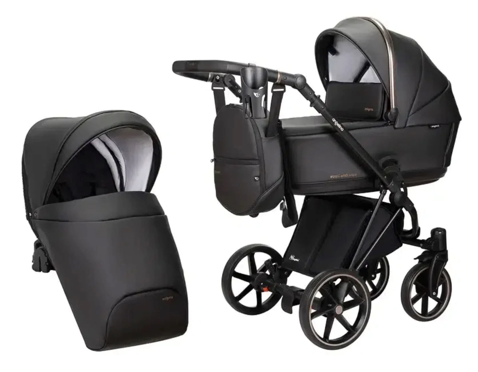 image for Carucior 2 in 1 Angelina Enigma Premium Negru foto