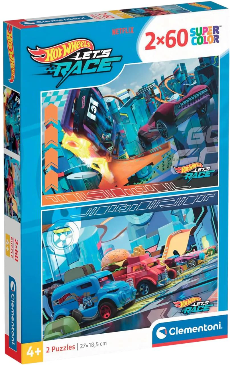 image for Puzzle Clementoni Hot Wheels, 2x60 el. foto