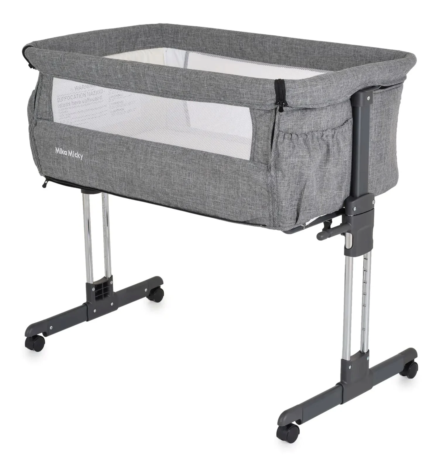 image for Детская приставная кроватка Moni Mika Co-Sleeper Серая foto