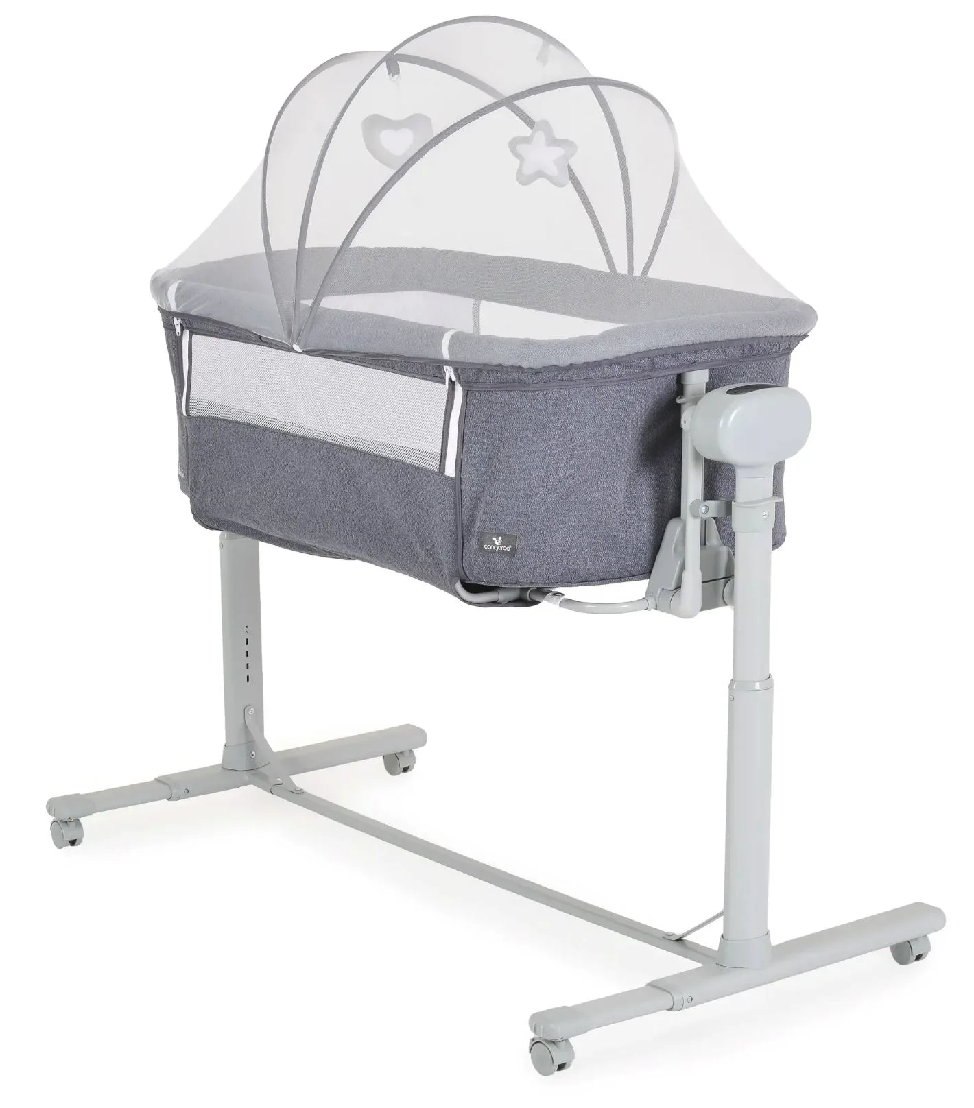 image for Детская приставная кроватка Moni C’est la vie Co-Sleeper Тёмно-серая foto