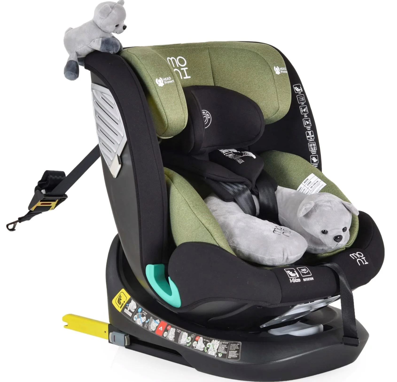 image for Автокресло Moni Isofix 360 Serengeti Sky, 0-36 кг, Зеленое foto
