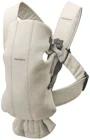 Marsupiu anatomic BabyBjorn Mini Light Beige cu pozitii multiple de purtare, 3D Jersey foto