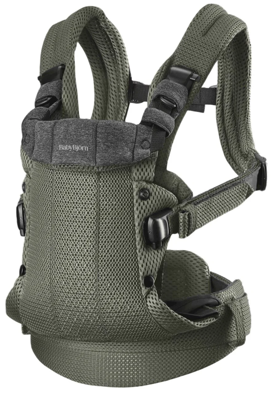 image for Marsupiu anatomic BabyBjorn Harmony Dark Green cu pozitii multiple de purtare, 3D Mesh foto