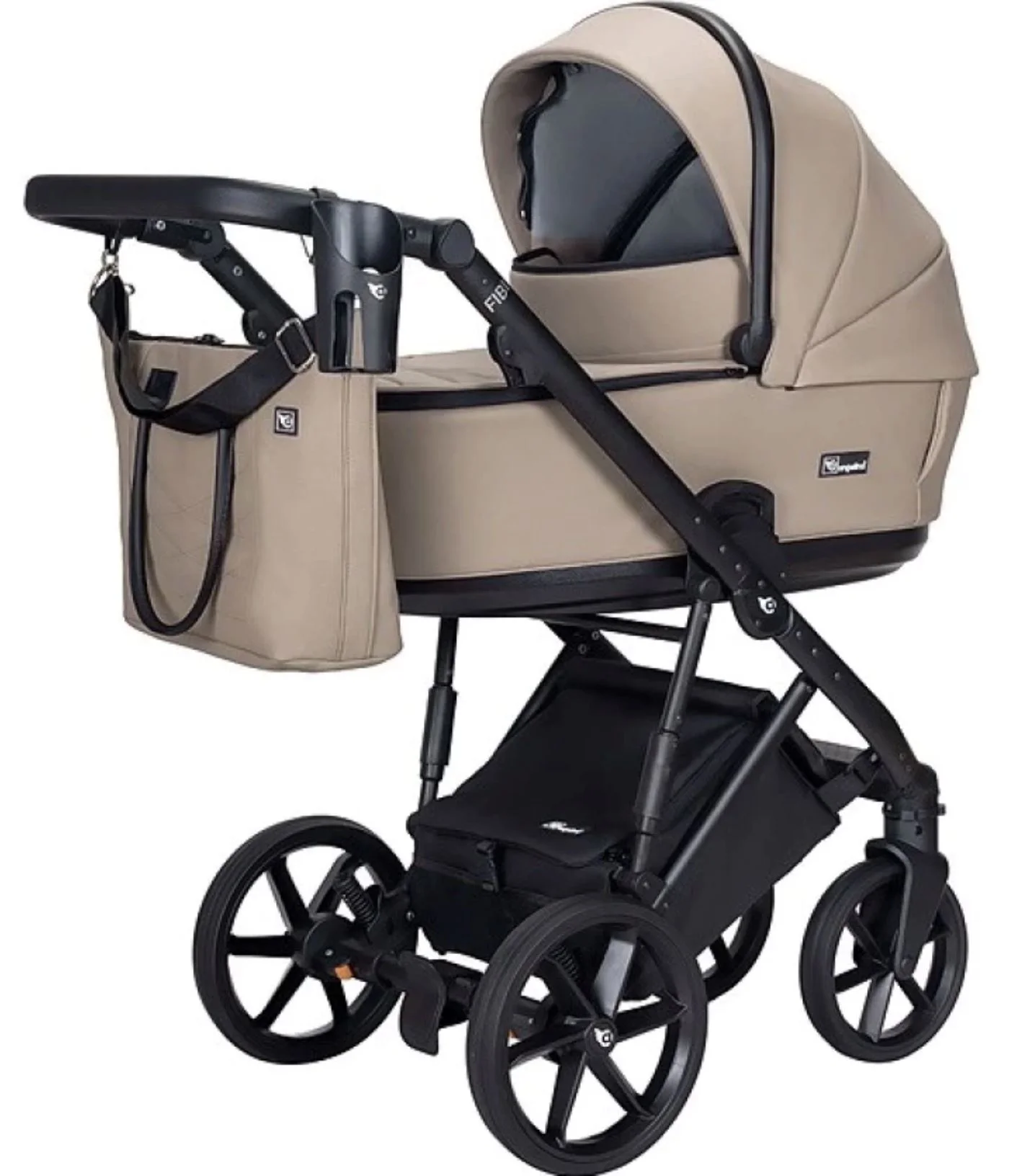 image for Carucior 2 in 1 Angelina Fibi Eco Leather Bej foto