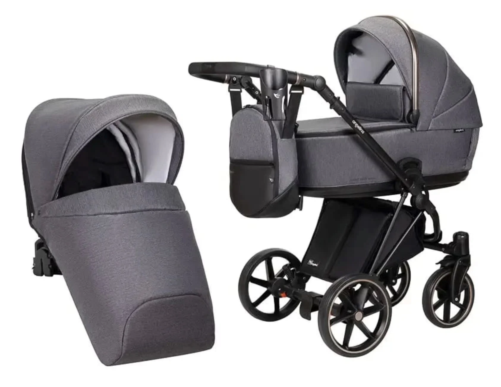 image for Коляска 2 в 1 Angelina Enigma Premium Серый foto