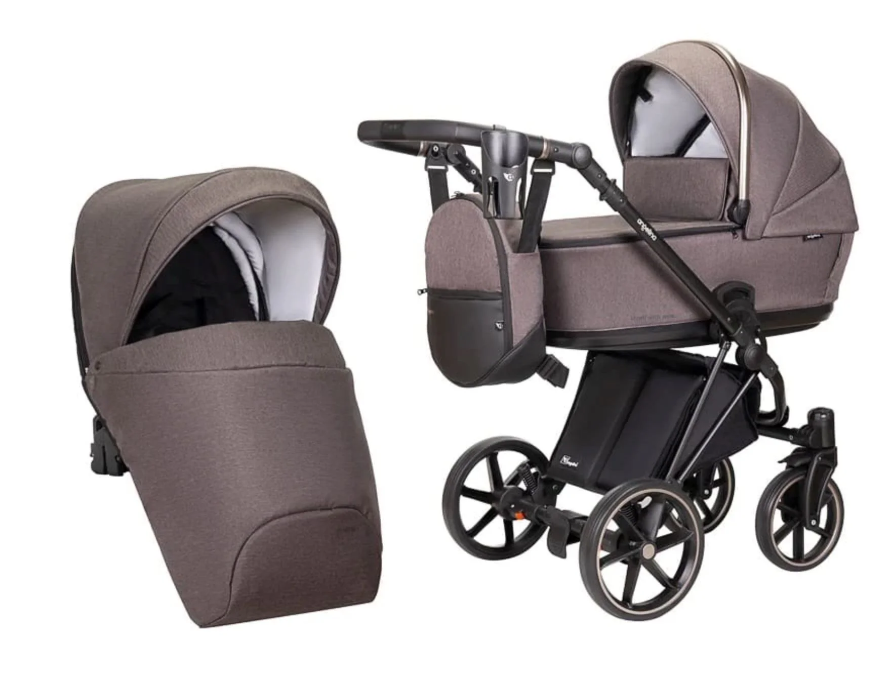 image for Коляска 2 в 1 Angelina Enigma Premium Коричневый foto