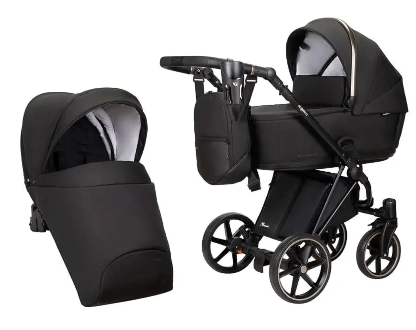 image for Коляска 2 в 1 Angelina Enigma Premium Чёрный EP-21 foto