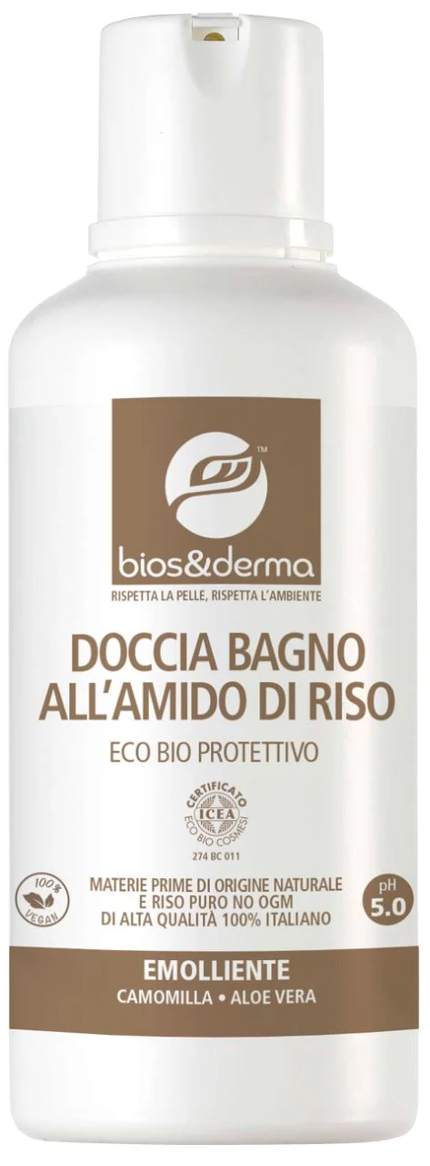 image for Gel de dus Eco Bios&Derma cu amidon de orez, 500 ml foto