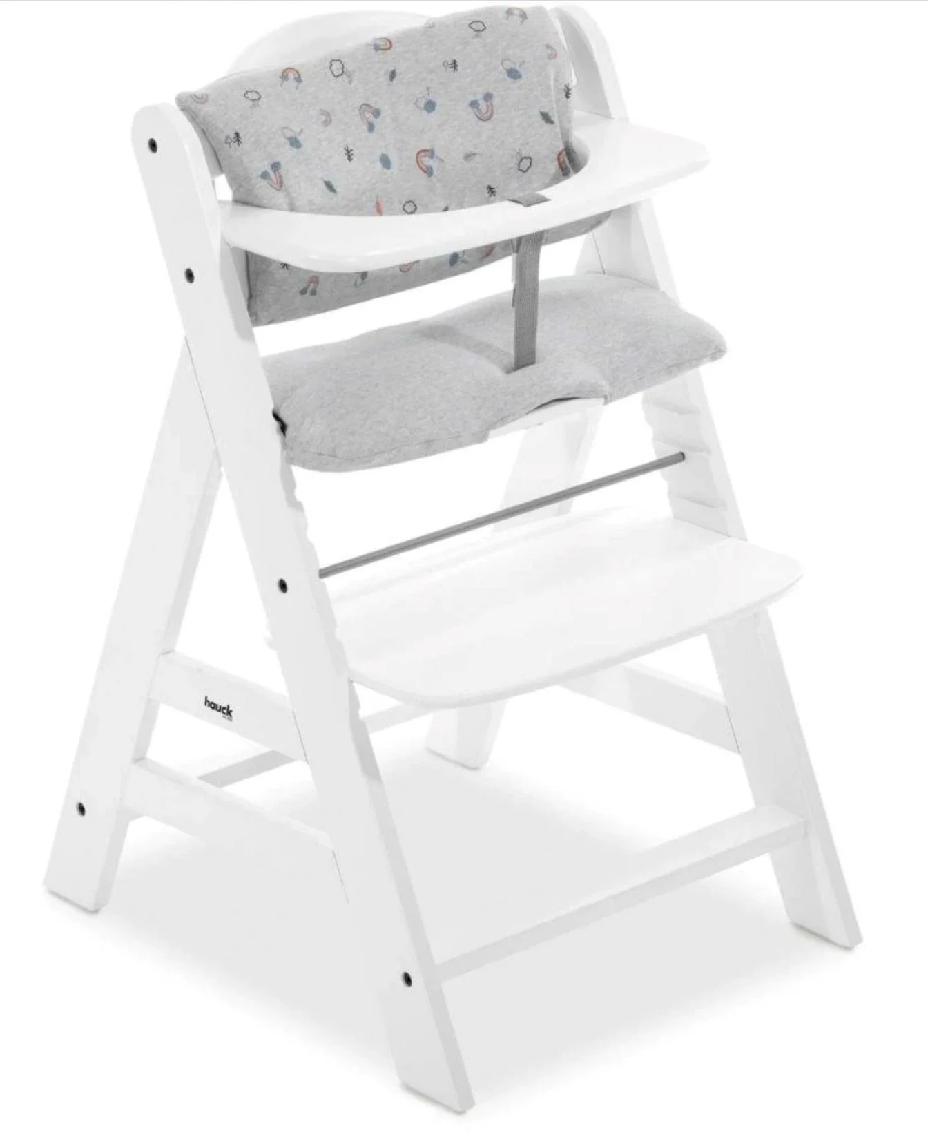 Scaun de masa Hauck Alpha+White w/ Pad Rainbow foto