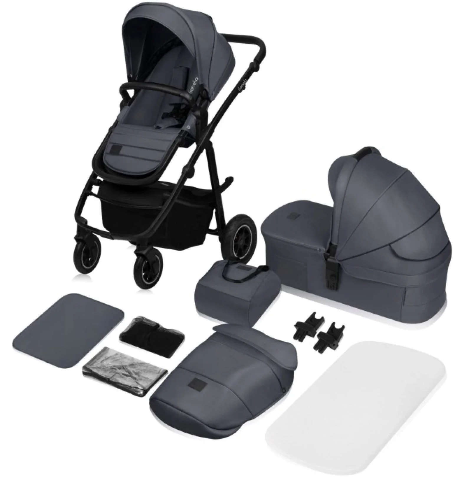 image for Коляска 2 в 1 Lionelo Amber Plus Grey Graphite foto