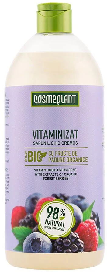 image for Sapun lichid cremos Cosmeplant Vitaminizat Fructe de padure, 1000 ml foto