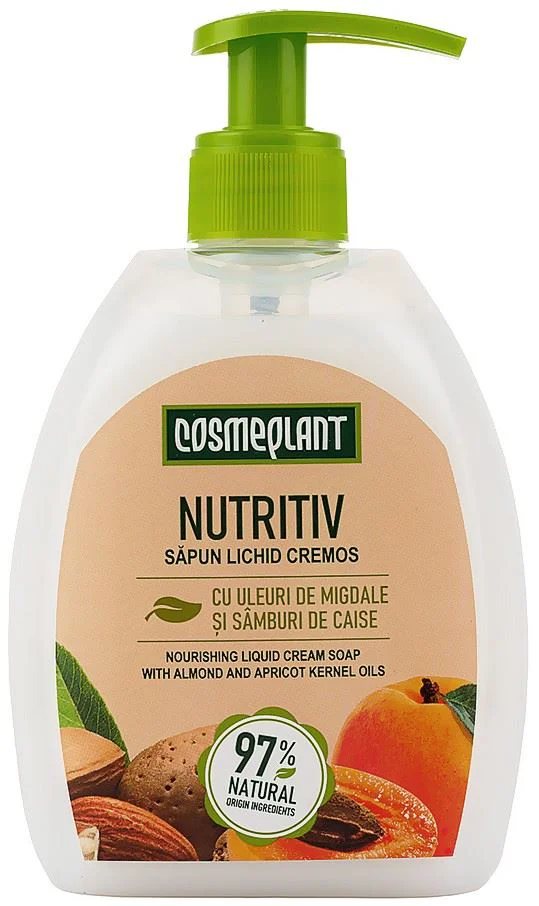 image for Sapun lichid cremos Cosmeplant Nutritiv Uleiuri de migdale si caise, 400 ml foto