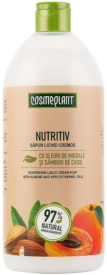 image for Sapun lichid cremos Cosmeplant Nutritiv Uleiuri de migdale si caise, 1000 ml foto