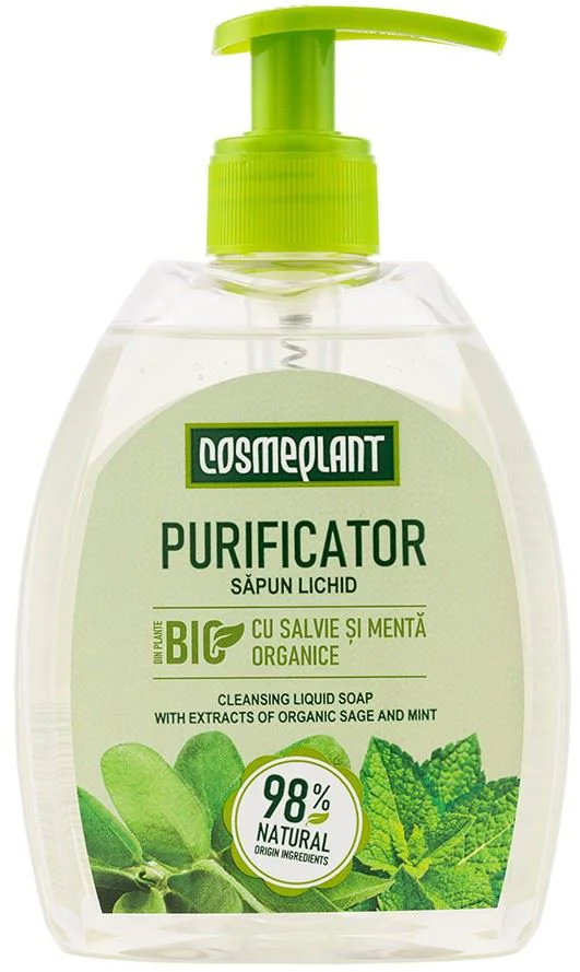 image for Sapun lichid purificator Cosmeplant Salvie si Menta, 400 ml foto