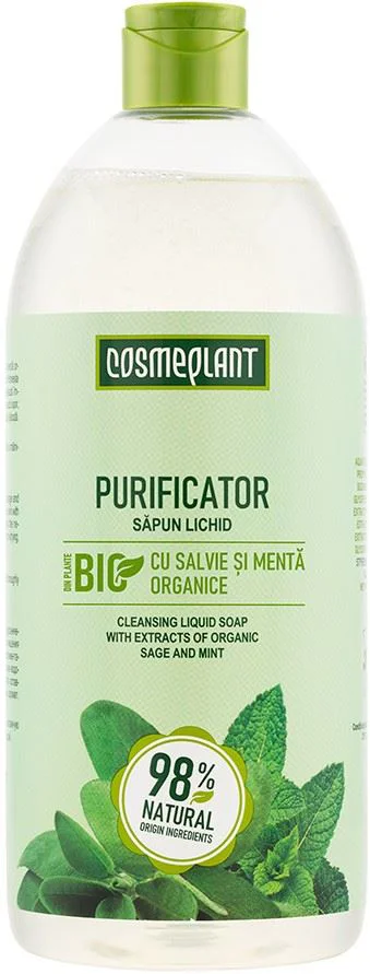 image for Sapun lichid purificator Cosmeplant Salvie si Menta, 1000 ml foto