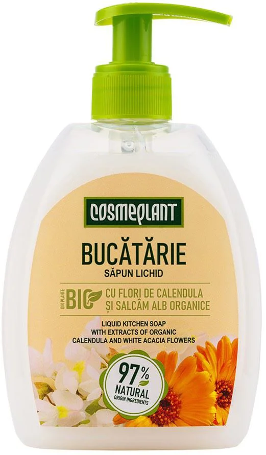 image for Sapun lichid de bucatarie Cosmeplant Calendula si Salcam Alb, 400 ml foto