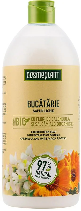 image for Sapun lichid de bucatarie Cosmeplant Calendula si Salcam Alb, 1000 ml foto