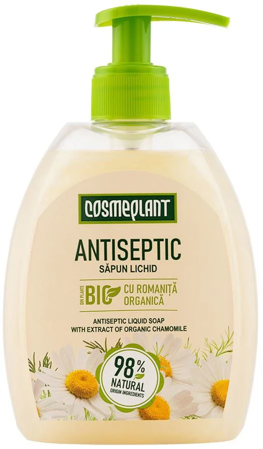 image for Sapun lichid antiseptic Cosmeplant Romanita organica, 400 ml foto