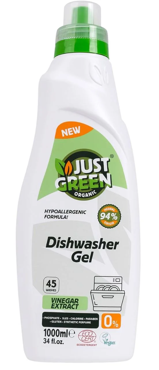image for Gel pentru masina de spalat vase Just Green Organic, 1000 ml foto