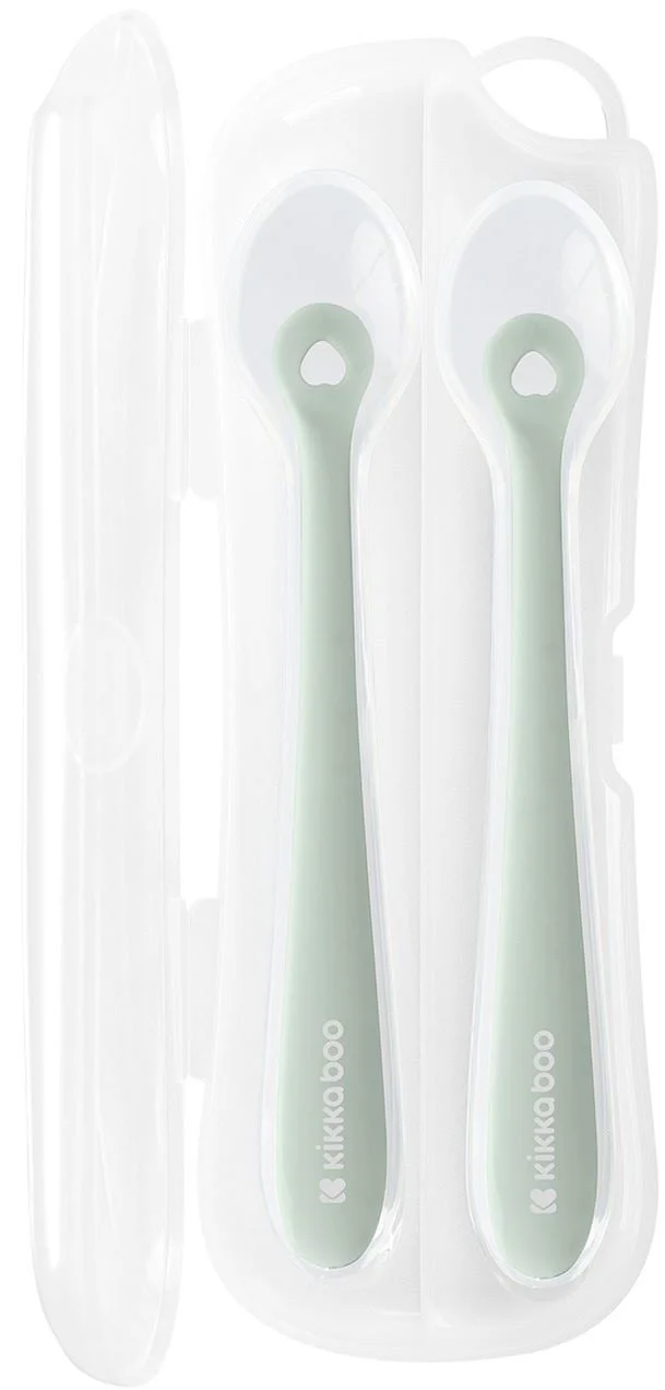 image for Lingurita din silicon in cutie KikkaBoo Sage, 2 buc. foto