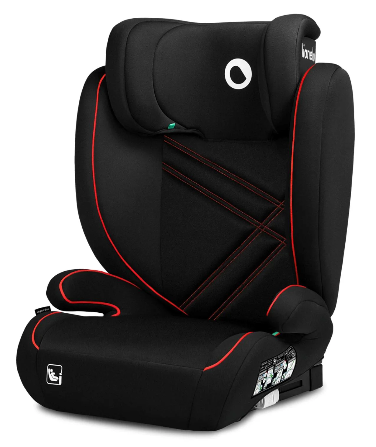 image for Scaun auto Lionelo Isofix Hugo Sporty (I-Size), 15-36kg, Negru/Rosu foto