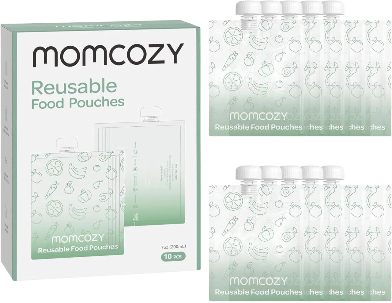 image for Pungi pentru pastrarea mancarii de tip pouch Momcozy, 200 ml, 10 buc. foto