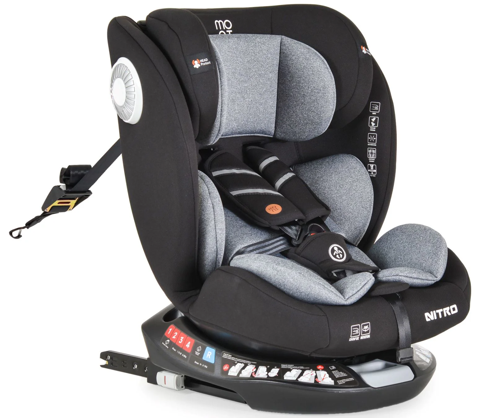 image for Автокресло Moni Nitro Isofix 360, 0-36 кг, Серое foto
