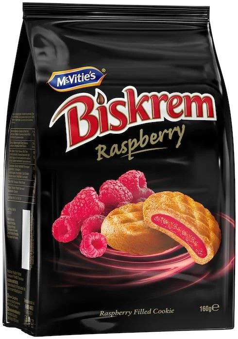 image for Biscuiti Biskrem cu umplutura de zmeura, 160 g foto