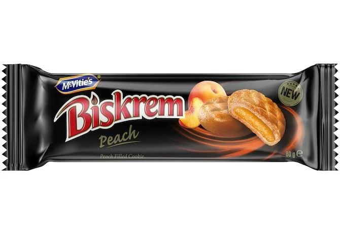 image for Biscuiti Biskrem cu umplutura de piersica, 80 g foto