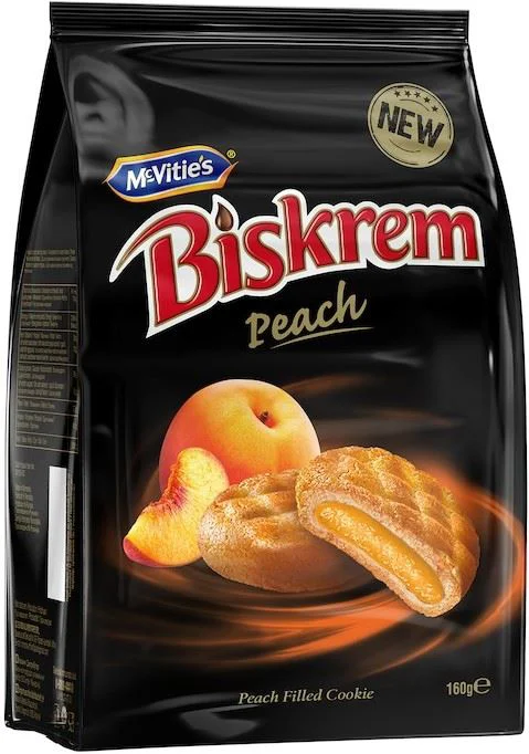 image for Biscuiti Biskrem cu umplutura de piersica, 160 g foto