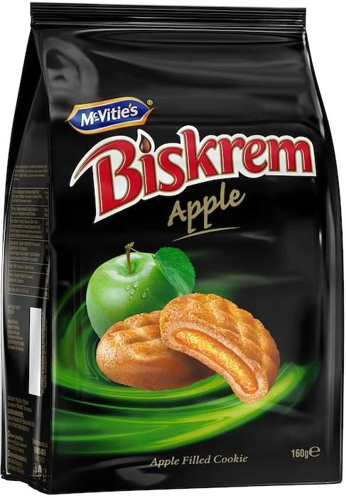 Biscuiti Biskrem cu umplutura de mere, 160 g foto